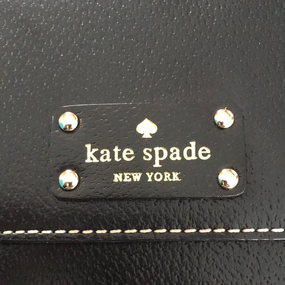 Lovely, Mint condition black leather Kate Spade crossbody purse. - Picture 2 of 10
